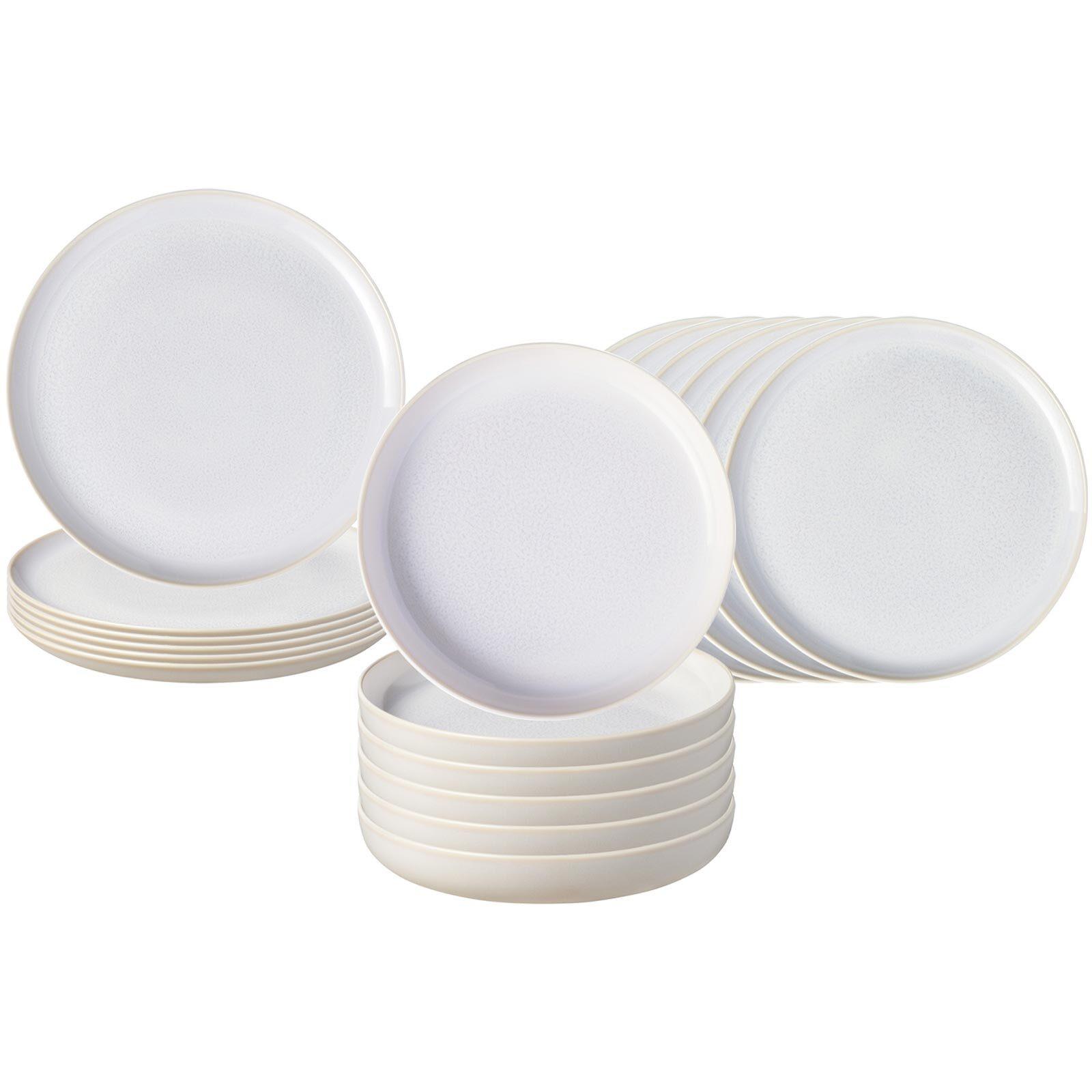 TELLER-SET Crafted Cotton 18-tlg. - Weiß, Keramik (2/2/2cm) - like.Villeroy & Boch