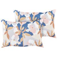 GARTENKISSEN 2er-Set Blumenmuster mehrfarbig 40/60 cm Verezzi - Multicolor, Textil (40/60cm) - Beliani