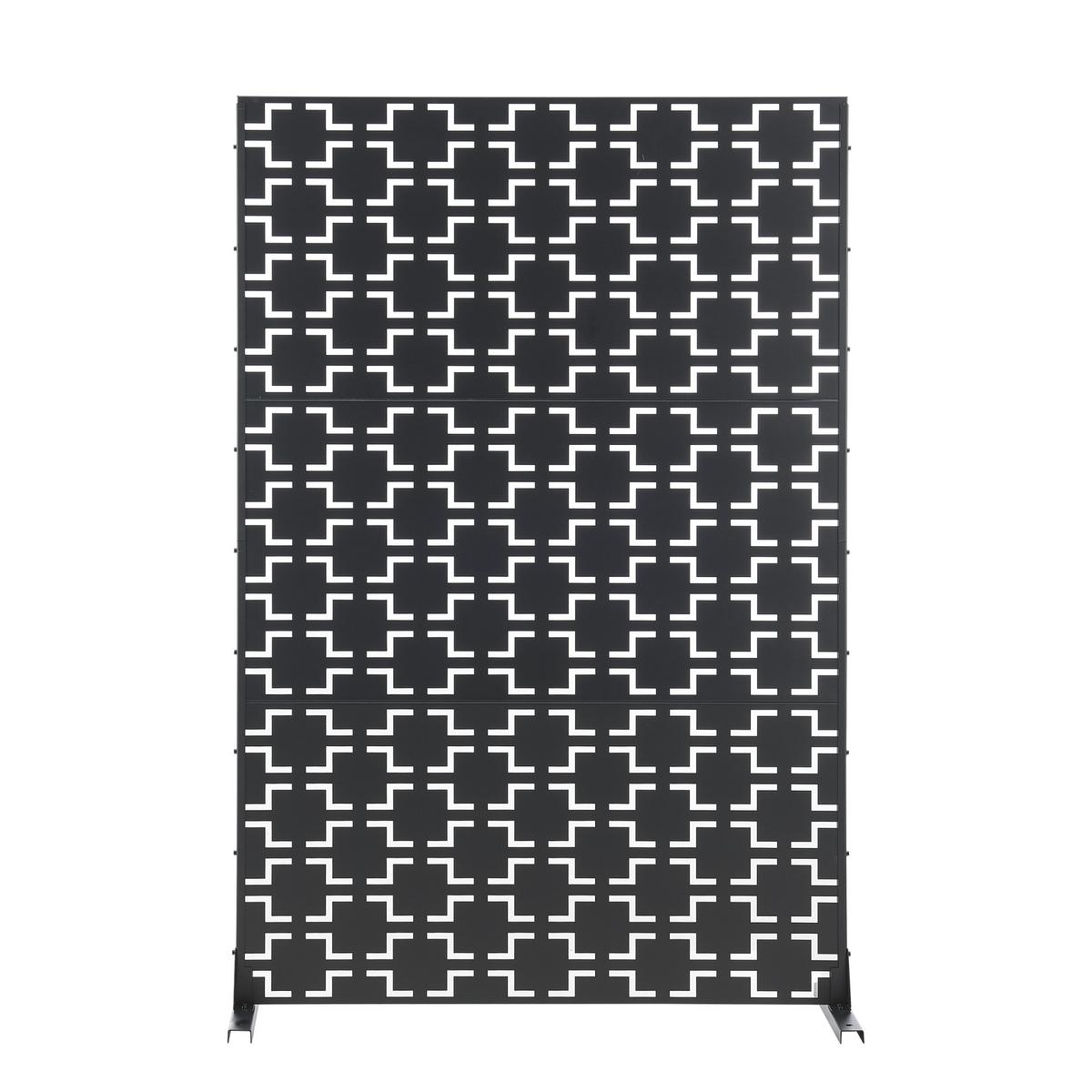 TRENNWAND Basciano - Schwarz, Metall (120/180/40cm) - casa.pro