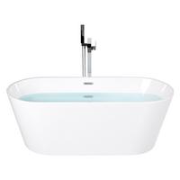 BADEWANNE FREISTEHEND 72/170/59 cm Weiß Havana - Weiß, Kunststoff (73/59/170cm) - Beliani