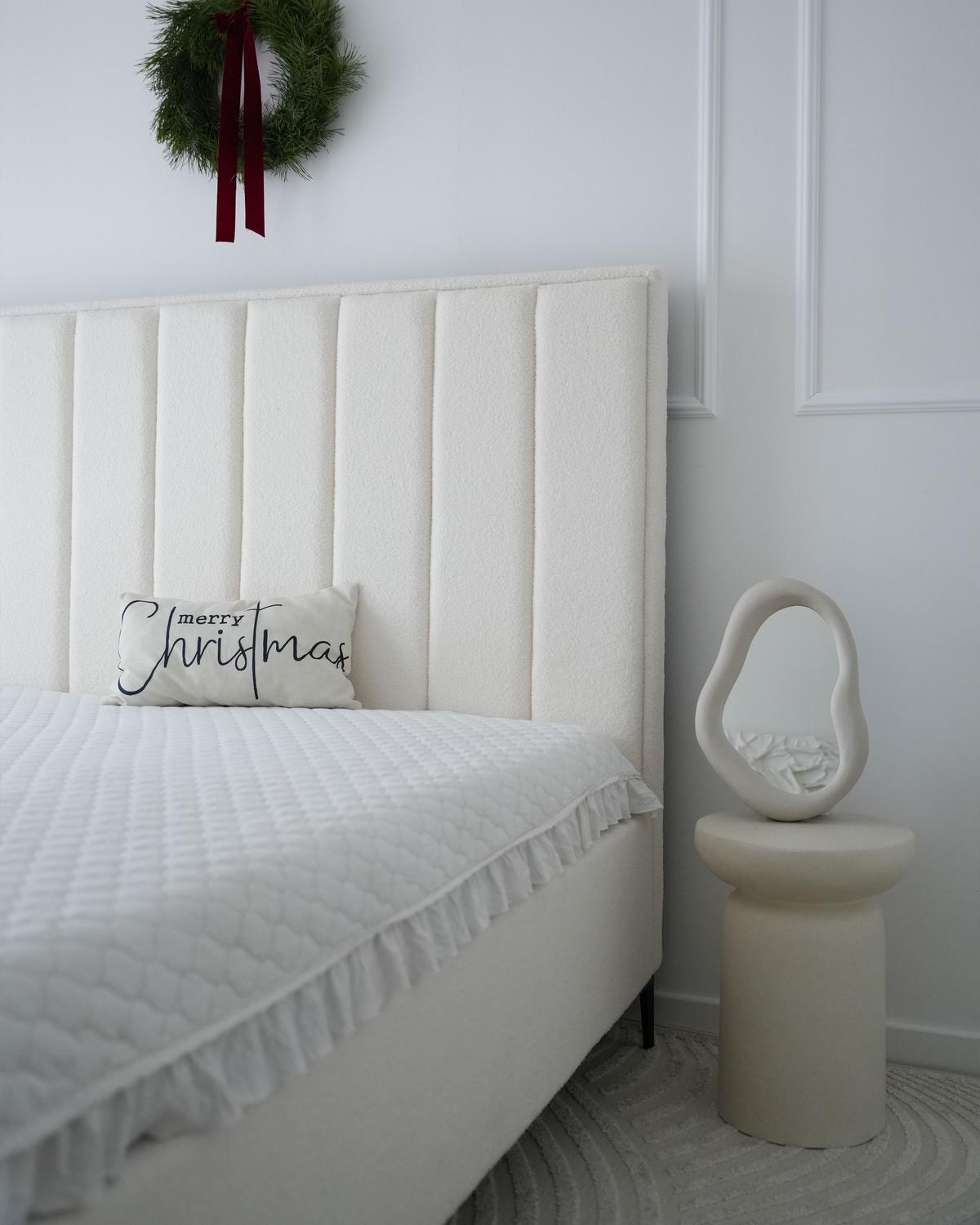BETT mit Stauraum 180/200 cm Cremeweiß Sezanne - Schwarz/Weiß, Textil (180/200cm) - Beliani