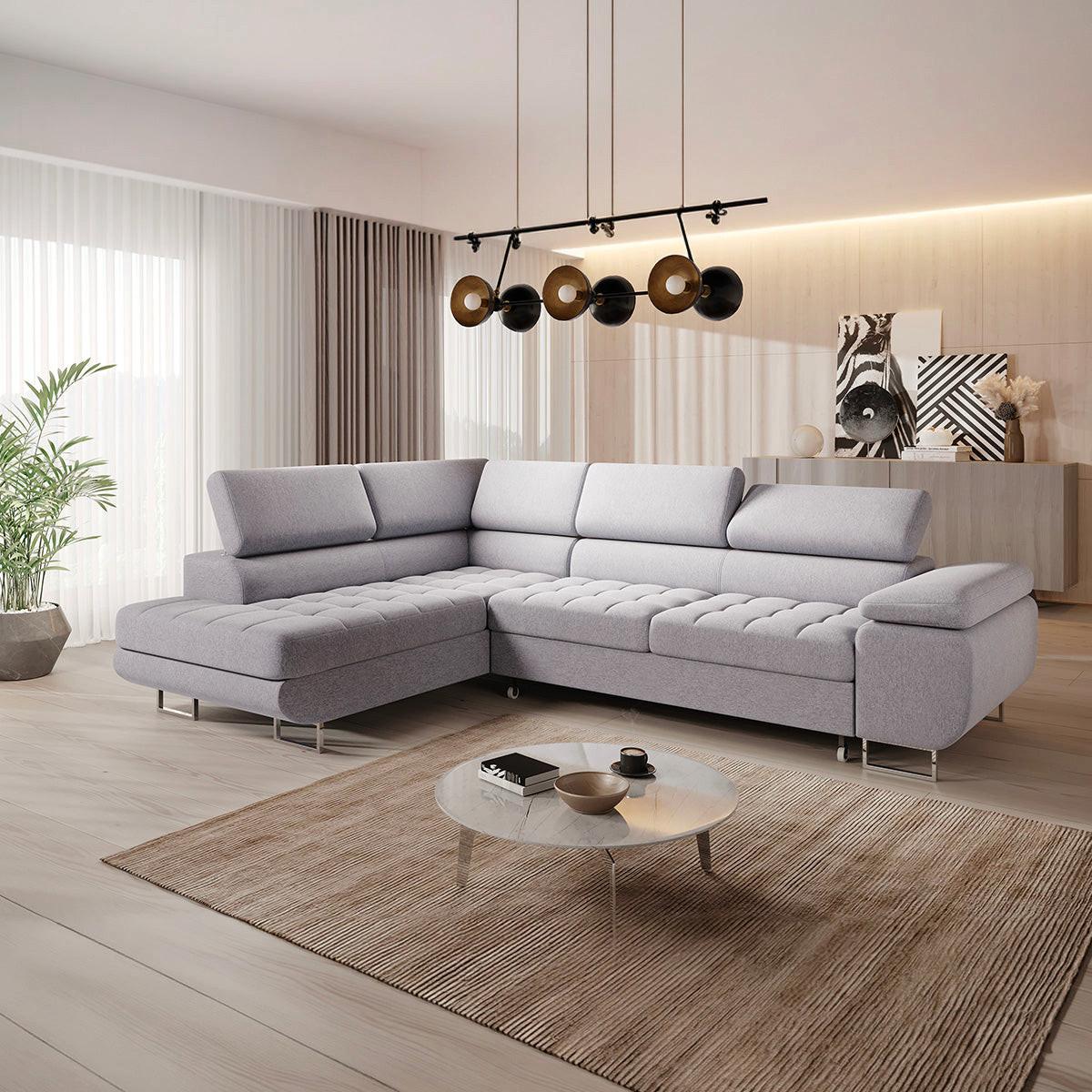 ECKSOFA Eden 4 Sitzplätze Grau - Grau, Textil (271/201cm) - Petits-meubles