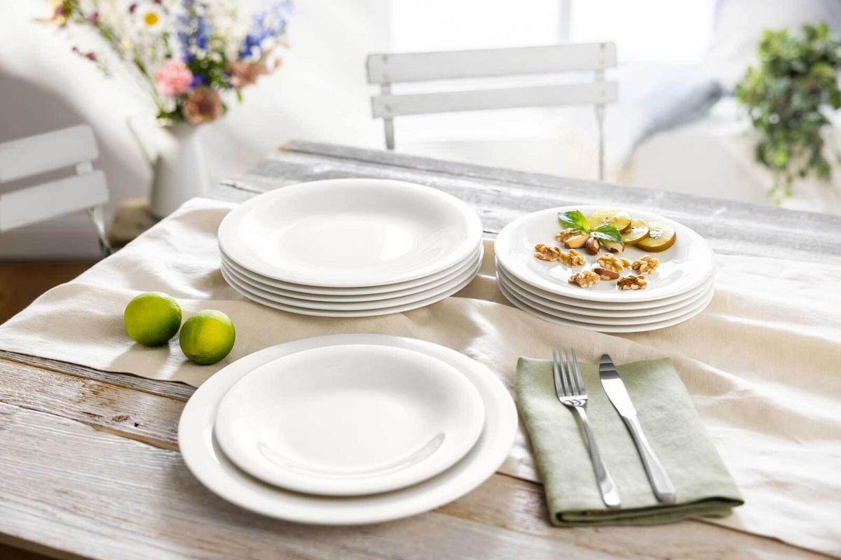 TELLER-SET Essential weiß 30-tlg. - Weiß, Keramik (26.5/40/33cm) - like.Villeroy & Boch