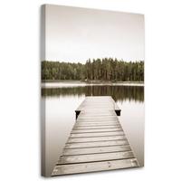 LEINWANDBILD Pier Seewaldblick 70x100cm - Beige, Textil (70/100cm) - Feeby