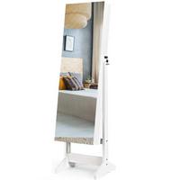 SCHMUCKSCHRANK abschließbar Weiß - Weiß, Holz (41/146/37cm) - COSTWAY