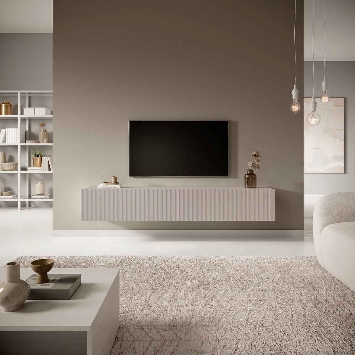 TV-HÄNGEBOARD Telire Greige 138,6 cm - Taupe, Holzwerkstoff (138.6/30/31.6cm) - Selsey