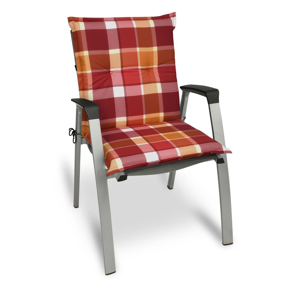 NIEDERLEHNERAUFLAGE Sunny BK 100/50/6cm Rot-Kariert 6tlg - Rot, Textil (50/6/100cm) - Beautissu 