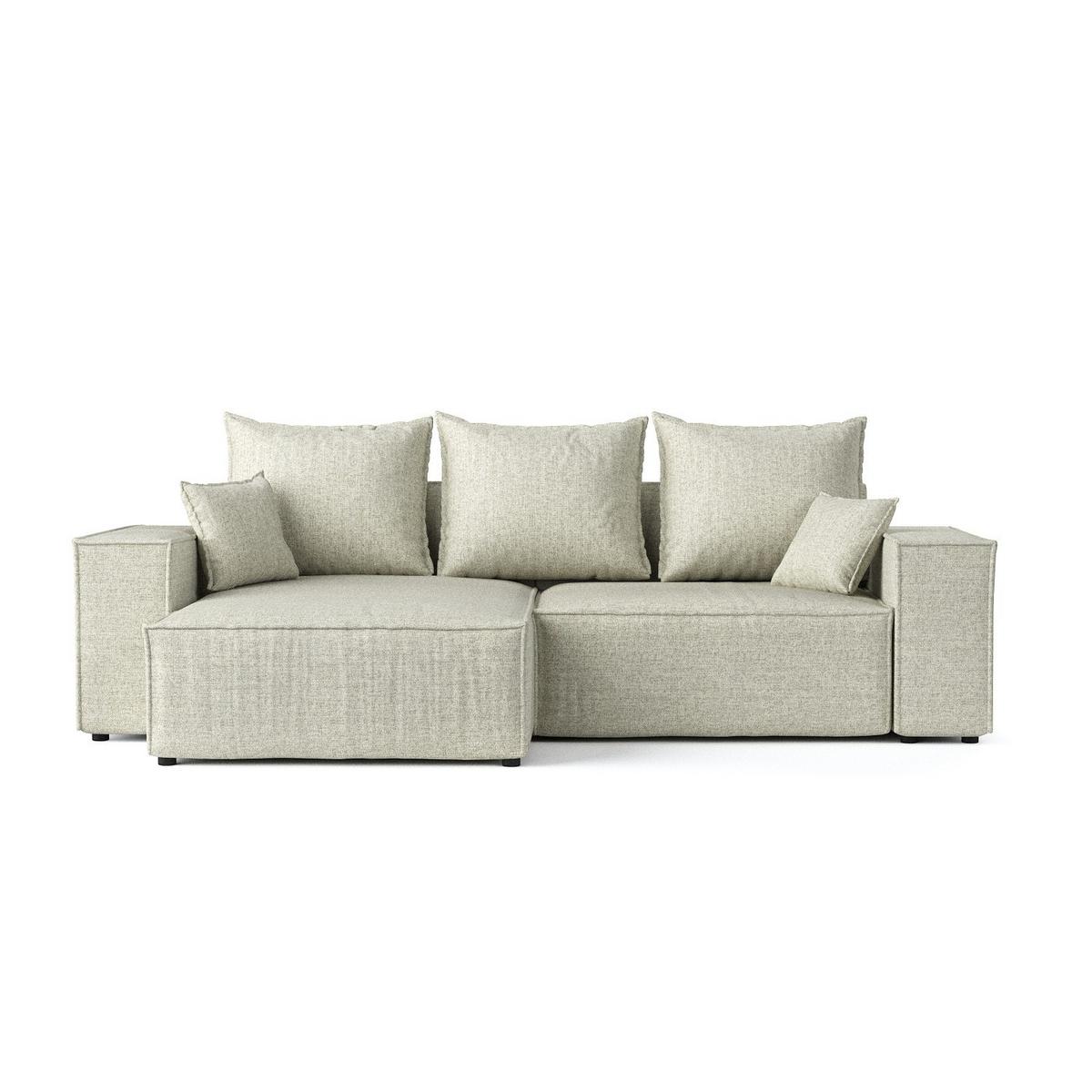 ECKSOFA SENSO mit Schlaffunktion Beige im City Stoff - Beige/Schwarz, Holz/Holzwerkstoff (255/148cm) - AltaBeds