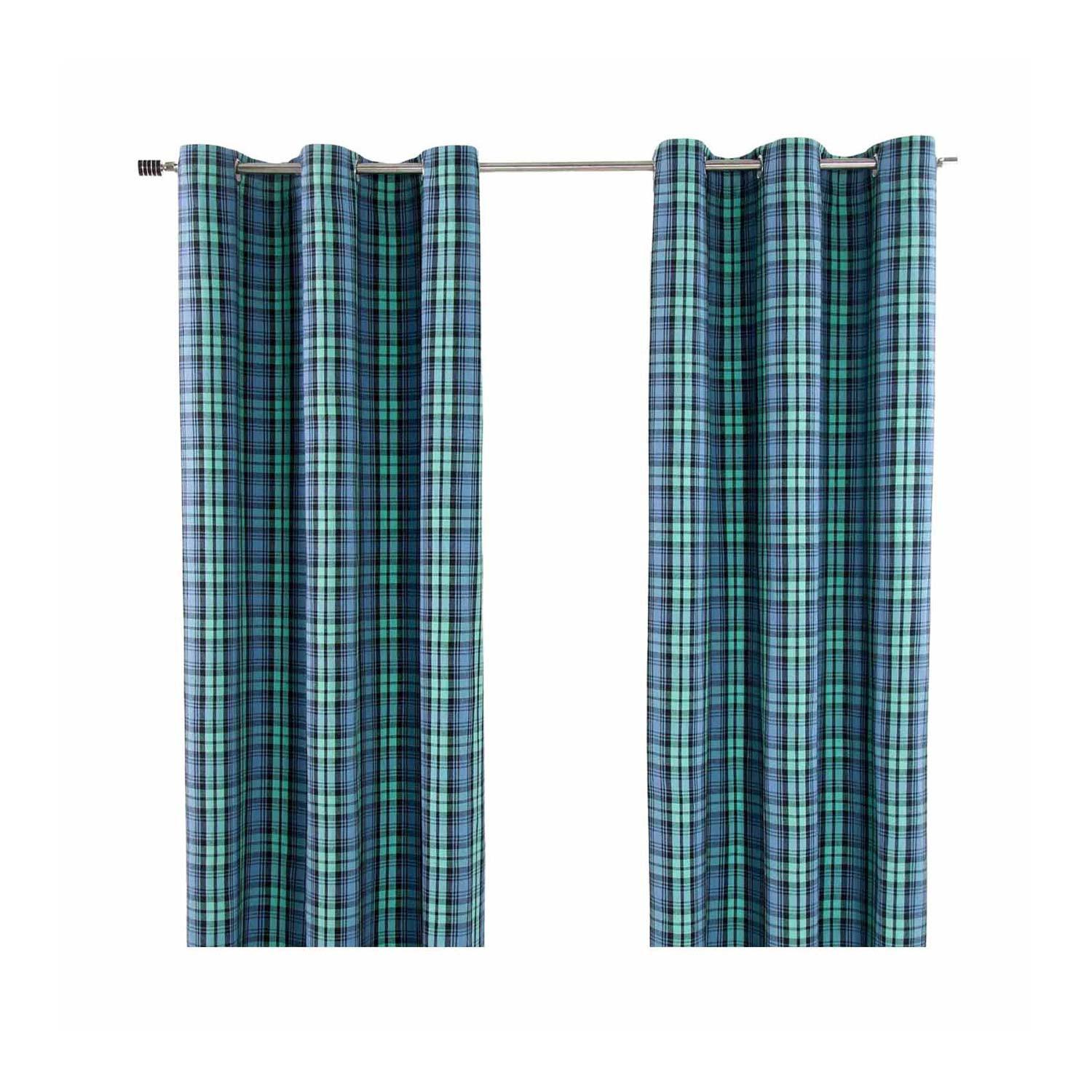 ÖSENVORHANG Schottenkaro Blackwatch blickdicht 2er-Set, 137/228 cm - Blau, Textil (137/228cm) - Homescapes