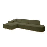 ECKSOFA Ottomane Links IREA-L2 - 327x165x80 cm Grün - Platinfarben, Holzwerkstoff/Textil (327/165cm) - ALTDECOR