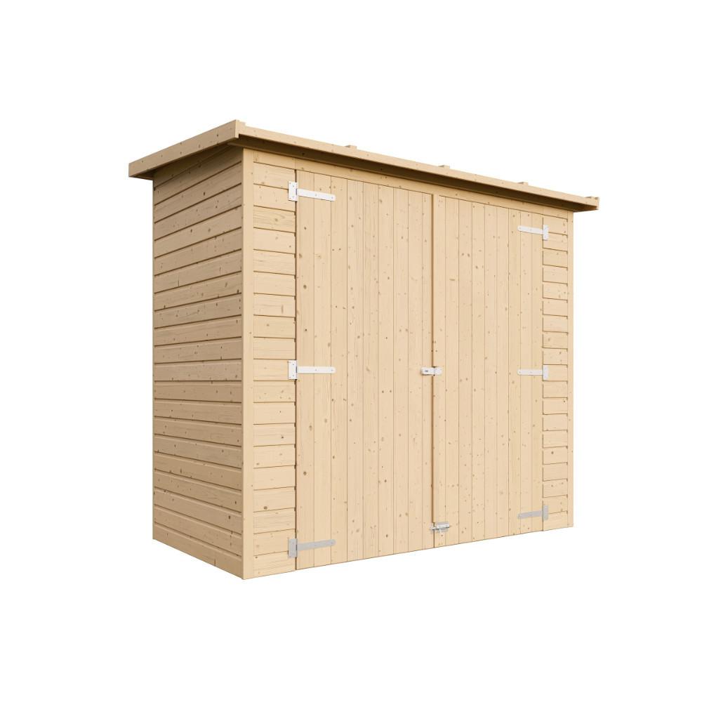 GARTENHAUS HOLZ H194x123x223 cm/2.1 m² - M348 - Beige, Holz (223/194/101cm) - Timbela