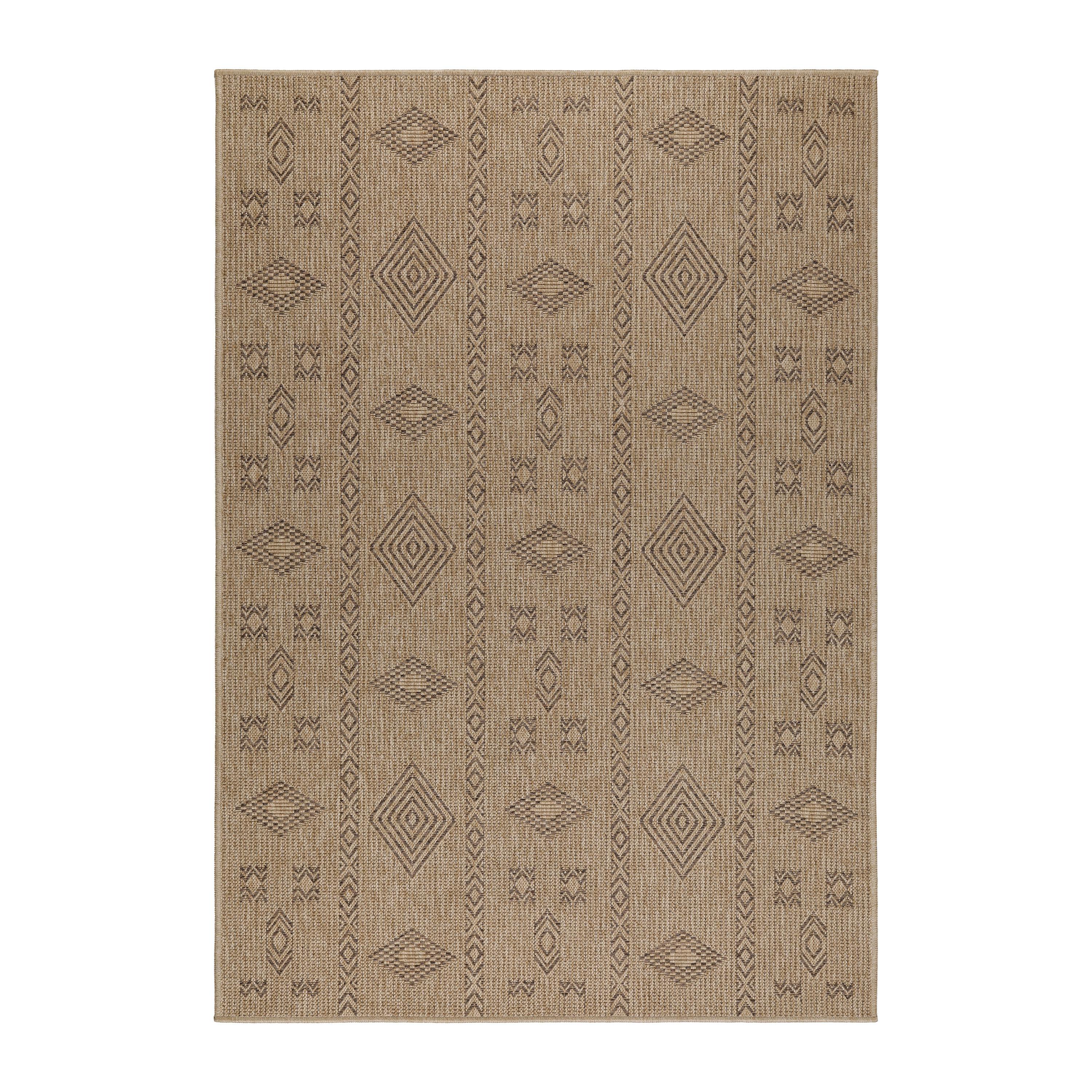 TEPPICH Outdoor KASBERG in Schwarz, im Vintage-Stil, 160 x 230 cm - Beige, Textil (160/230cm) - KADIMA DESIGN
