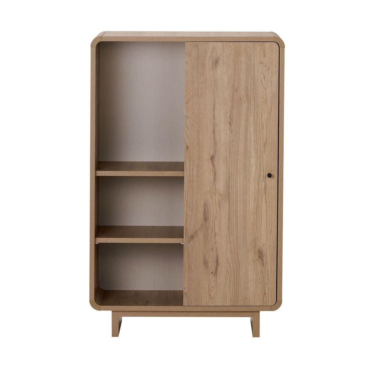 HOHE ANRICHTE 1 Tür 3 offenen Fächern mit abgerundeten Kanten 34/110/70 cm - Eichefarben, Holzwerkstoff (34/110/29cm) - Calicosy
