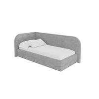 EINZELLBETT Jugendbett mit Bettkasten und Matratze H3/H4, Rechts - JAXY 80x200 Grau - Silberfarben, Holzwerkstoff/Textil (80/200cm) - ALTDECOR