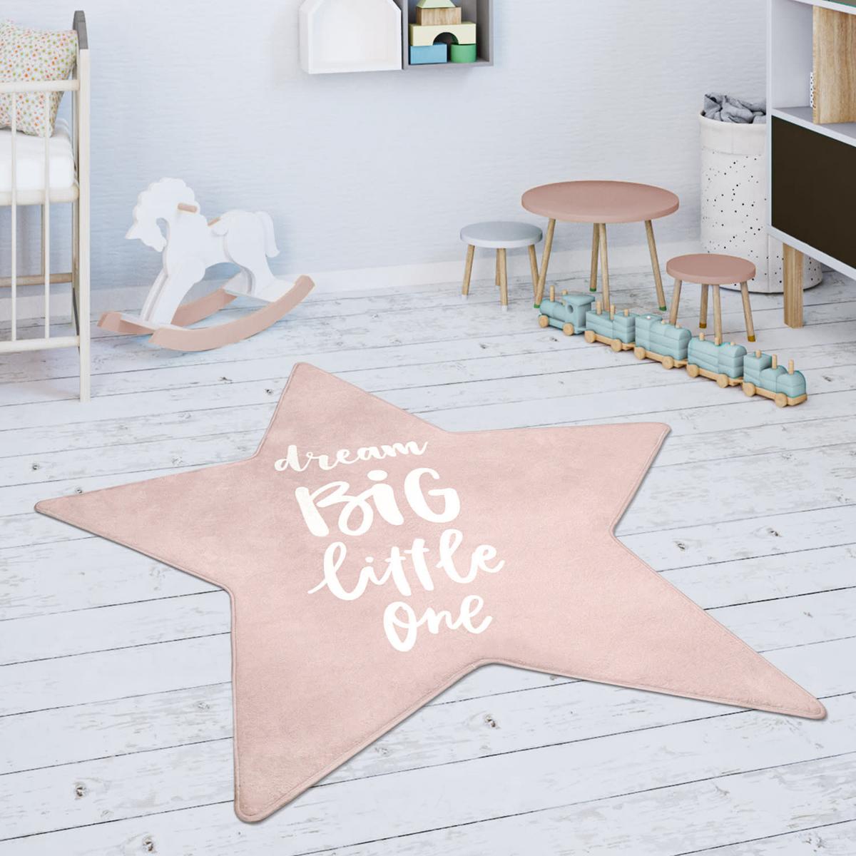 KINDERTEPPICH Waschbar, mit Stern-Motiv, Rosa, 120 x 120 cm - Rosa, Textil (120/120cm) - KADIMA DESIGN