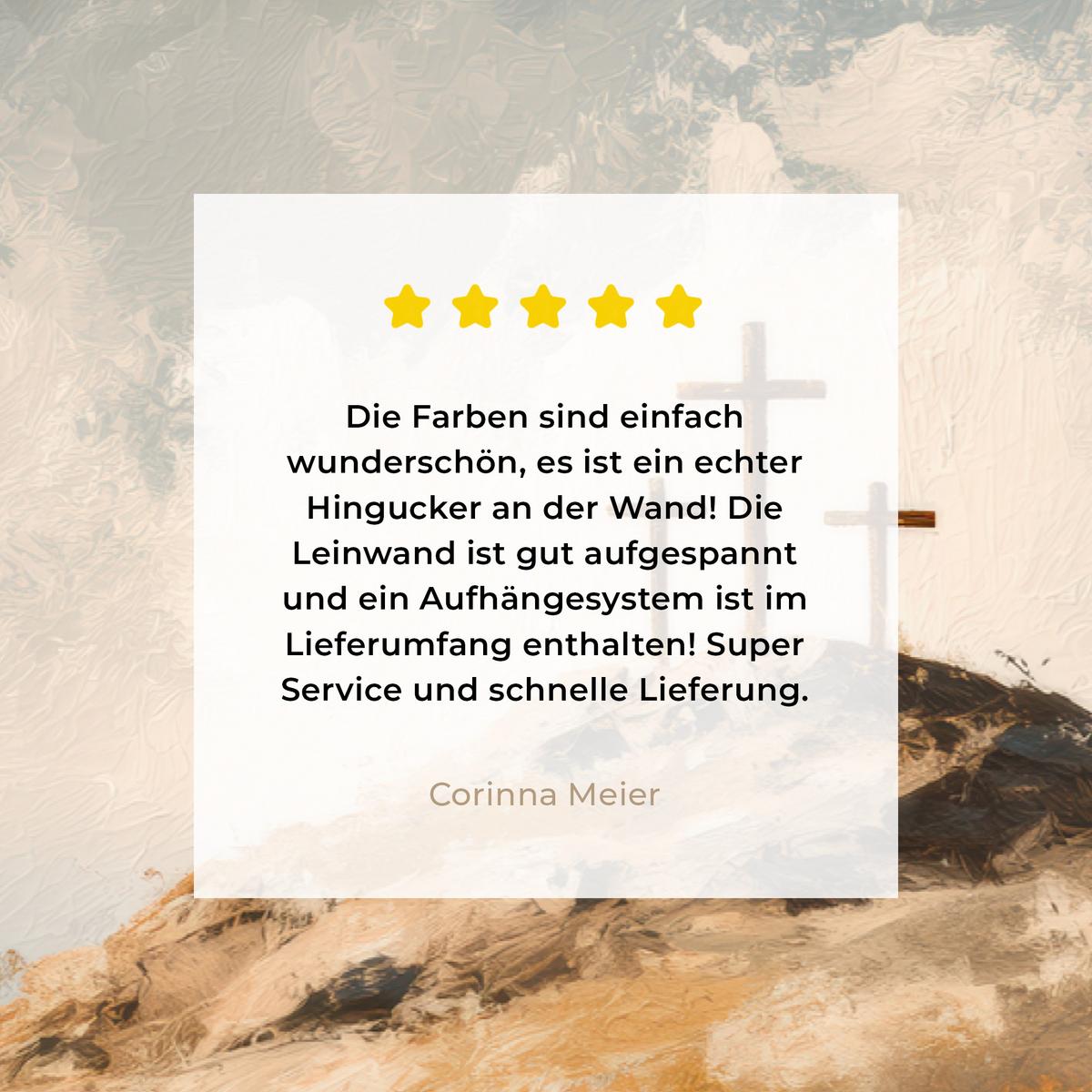 LEINWANDBILD Hügel - Abstrakt - Christentum - Kreuz Deko Schlafzimmer 30x20 cm - Hellgrau, Textil (30/20cm) - MuchoWow