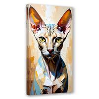 LEINWANDBILD Sphinx bunte Katze 60x120cm - Beige, Textil (60/120cm) - Feeby