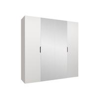 DREHTÜRENSCHRANK Malaga 200 mit Frontspiegel - Weiß, Holzwerkstoff (200/202/52cm) - MIRJAN24