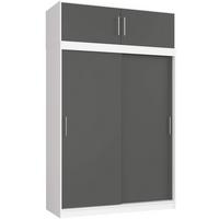 KLEIDERSCHRANK Weiß, Graphit Grau 245/150/60 - Weiß, Holzwerkstoff (150/245/60cm) - RAUMHIRSCH FURNITURE