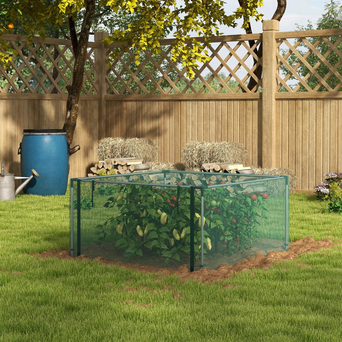 PFLANZENSCHUTZZELT mit Reißverschlusstür, für Garten, Balkon, Stahl, Grün - Grün, Metall (125/62.5/125cm) - Outsunny