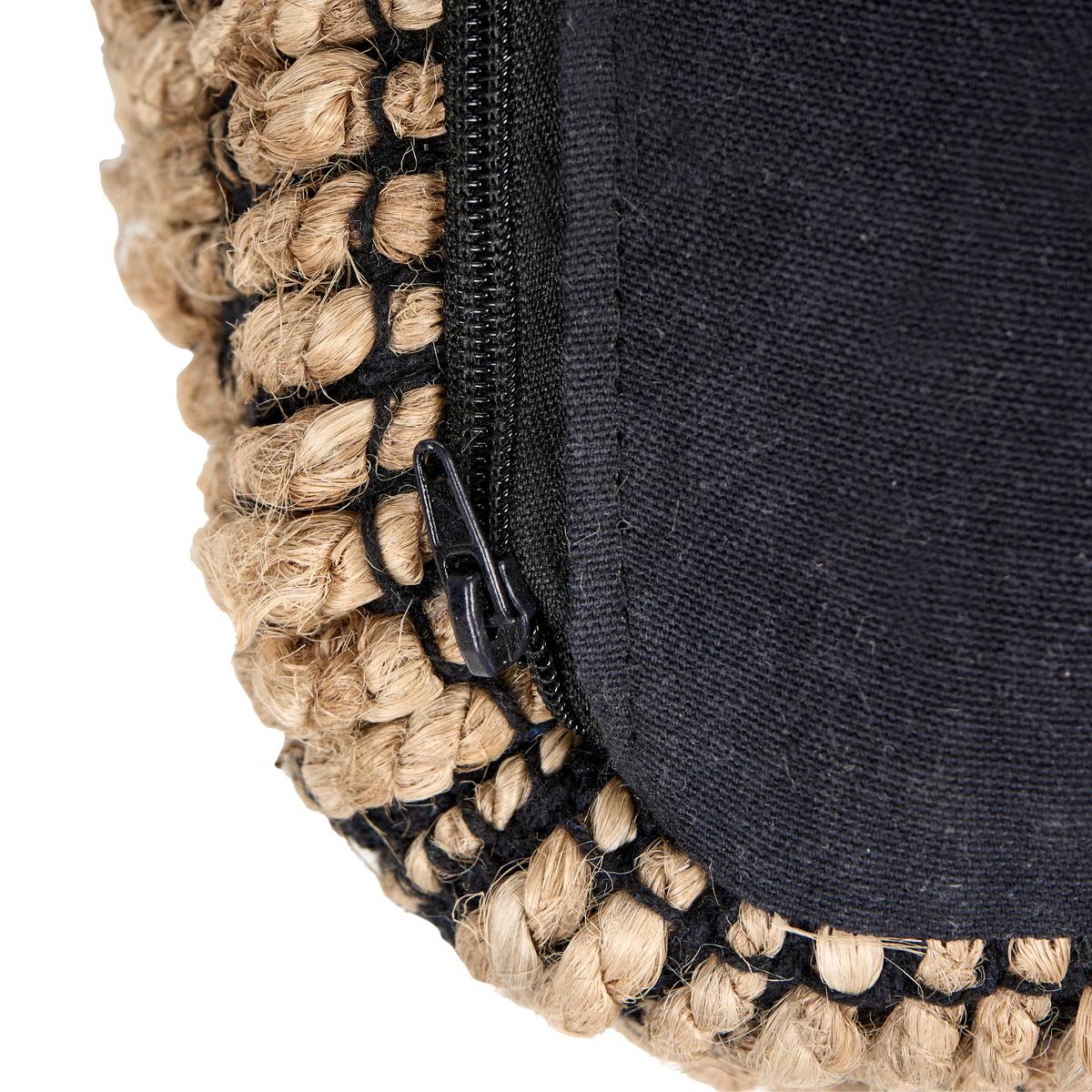 POUF Jute Beige Mabula - Beige, Textil (40/40/40cm) - Beliani