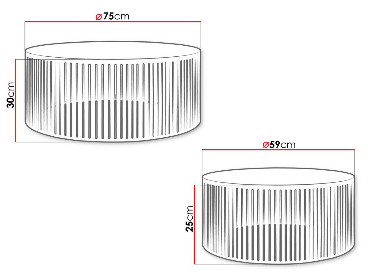COUCHTISCH-SET Velede - Multicolor/Weiß, Holzwerkstoff/Metall (75/75/30cm) - MIRJAN24