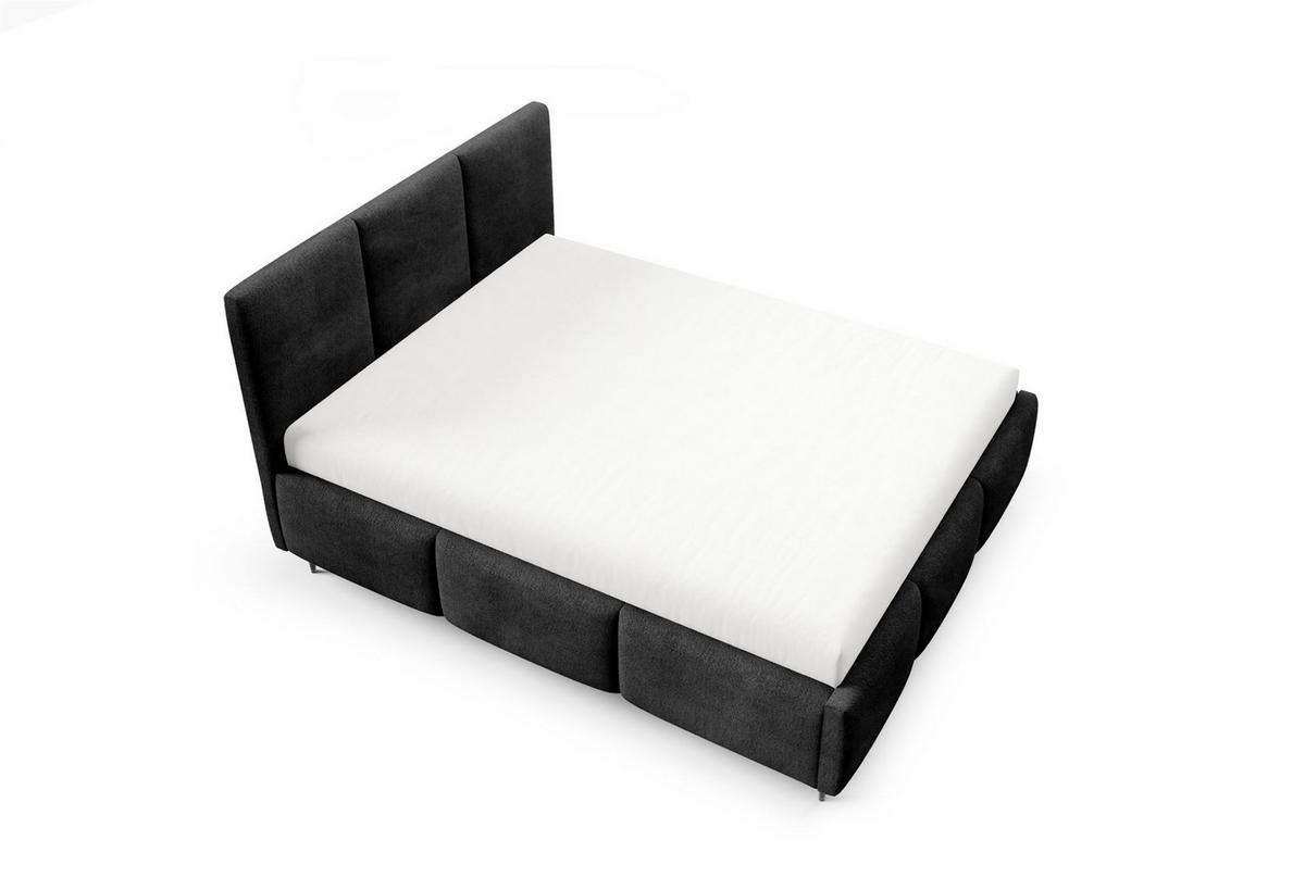 POLSTERBETT Miami - Schwarz, Holzwerkstoff/Textil (160/200cm) - Fun Möbel