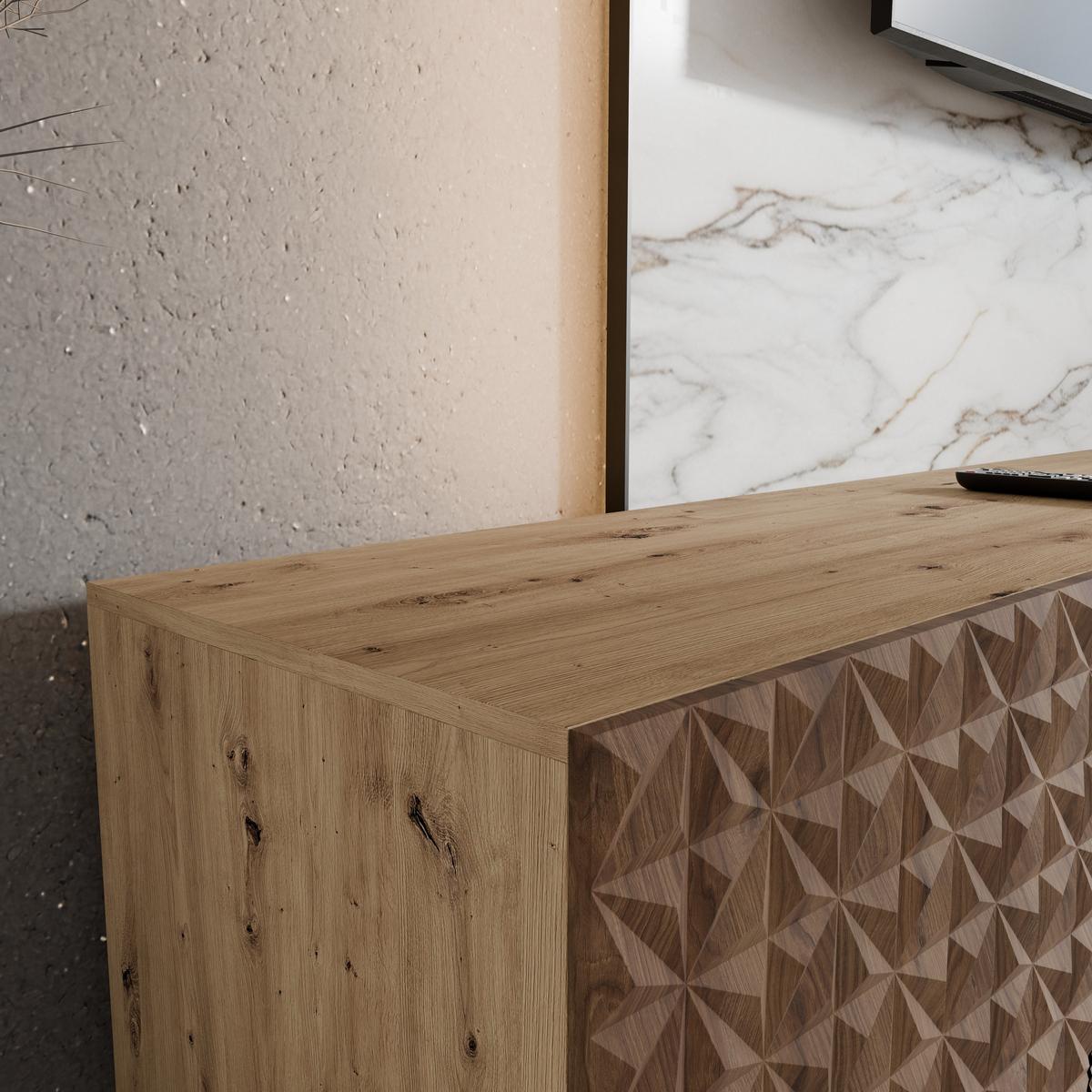 LOWBOARD ROVA 300/41/40 cm, Hängender TV-Schrank Eiche Artisan / Eichefarben - Eichefarben/Braun, Holzwerkstoff (300/41/40cm) - MASSENO