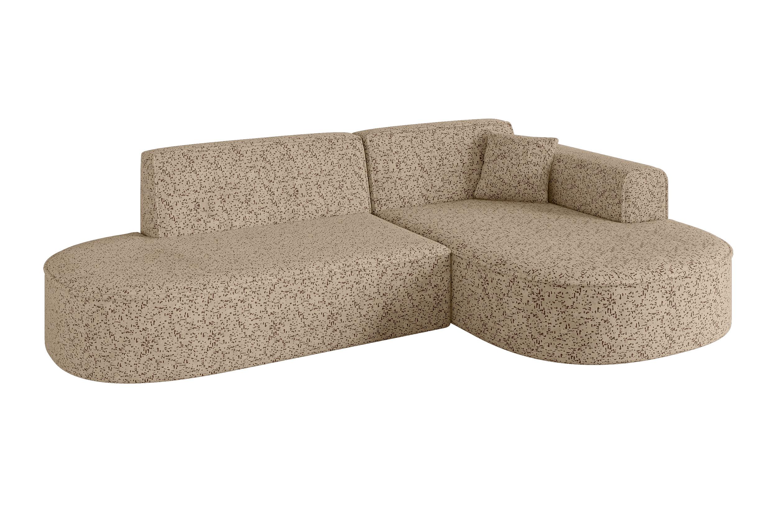 ECKSOFA Ottomane Rechts MARI-L1 - 243x171x79 cm Braun Tissu - Schwarz/Braun, Holzwerkstoff/Kunststoff (171/243cm) - ALTDECOR