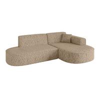 ECKSOFA Ottomane Rechts MARI-L1 - 243x171x79 cm Braun Tissu - Schwarz/Braun, Holzwerkstoff/Kunststoff (171/243cm) - ALTDECOR
