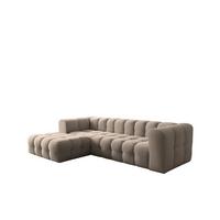 ECKSOFA Solvie In Tiffani - Taupe, Holzwerkstoff/Textil (193/290cm) - Fun Möbel