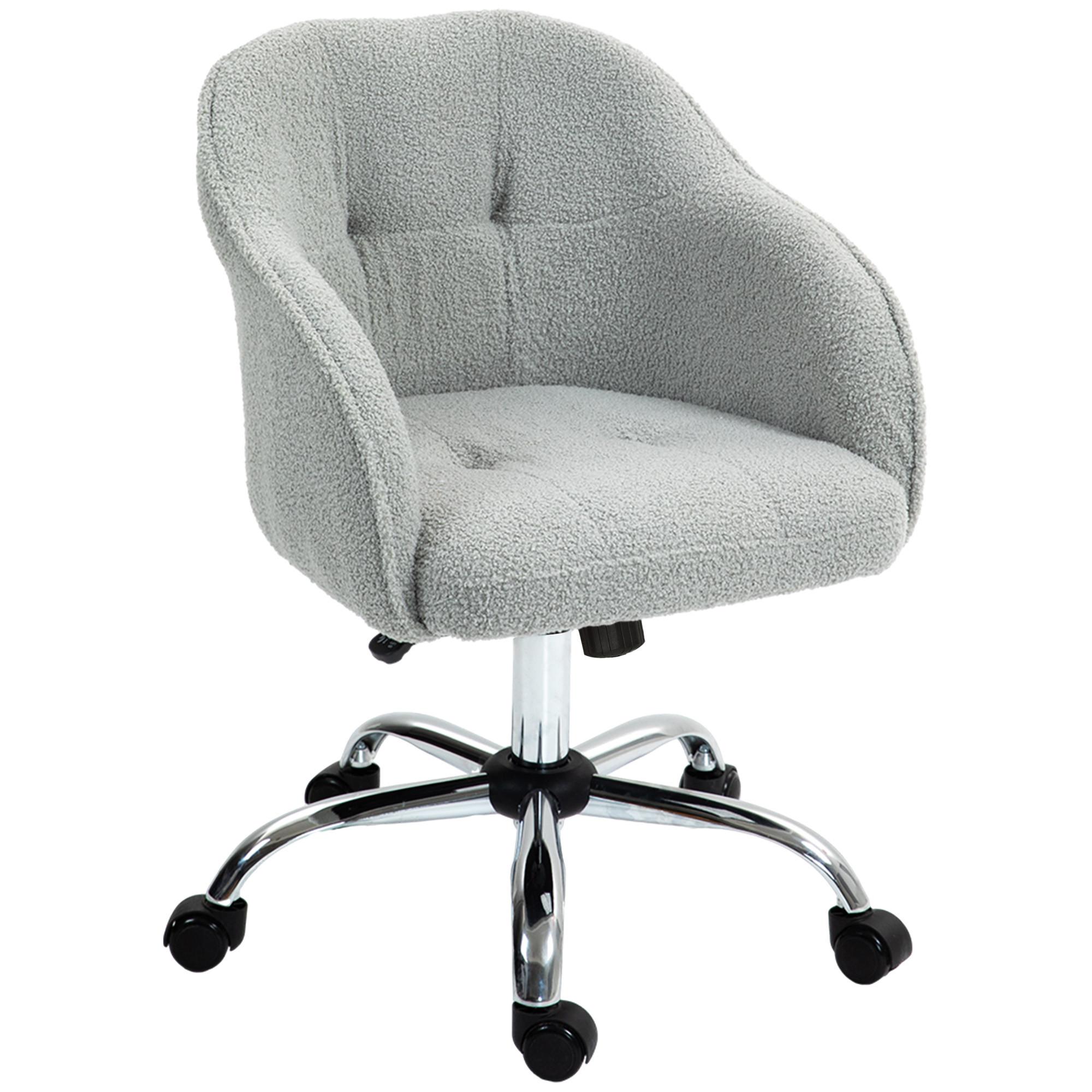 BÜROSTUHL Polyester Kunstleder Grau - Grau, Kunststoff (61/86/56cm) - HOMCOM
