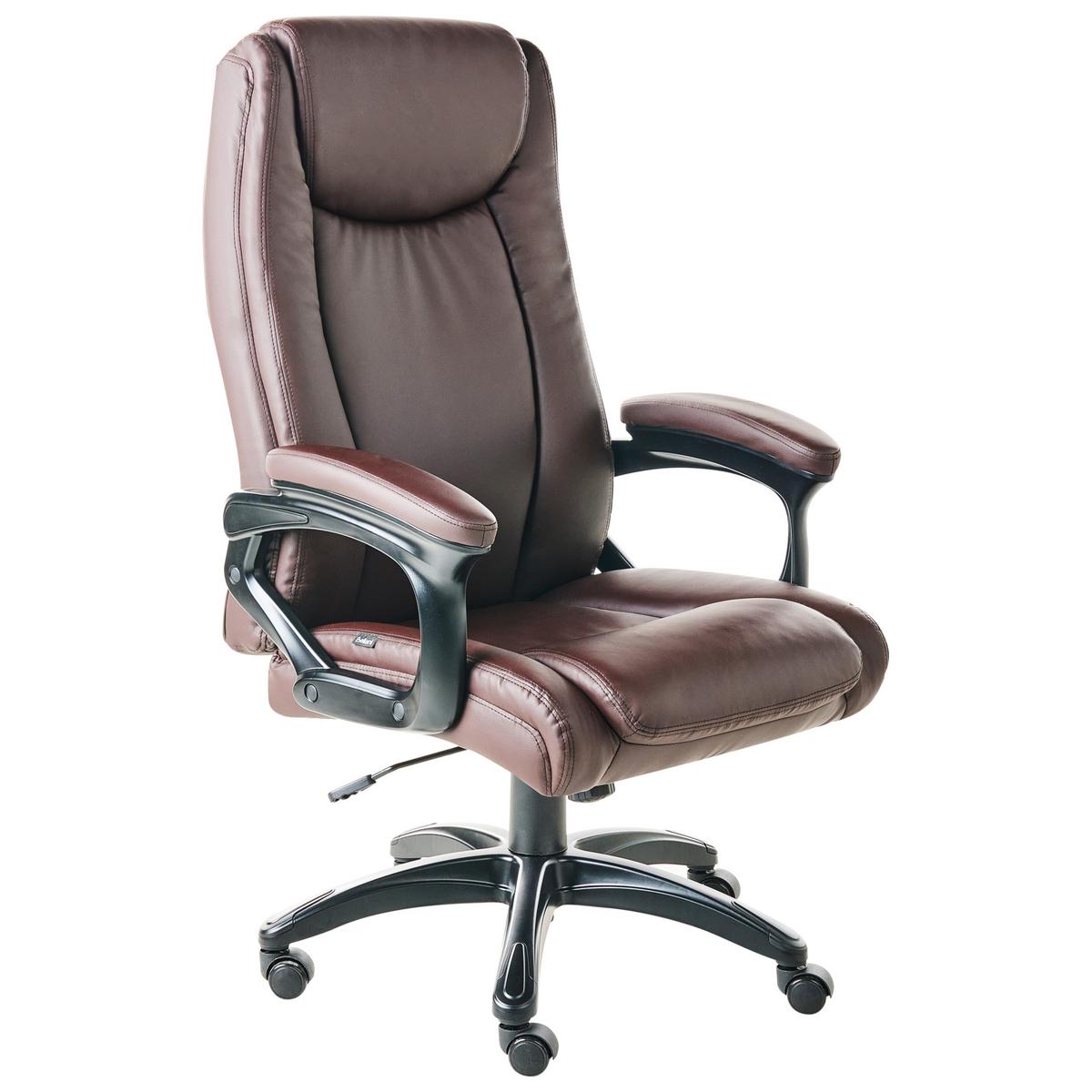CHEFSESSEL Kunstleder Dunkelbraun Graceful - Dunkelbraun, Kunststoff (70/119/70cm) - Beliani