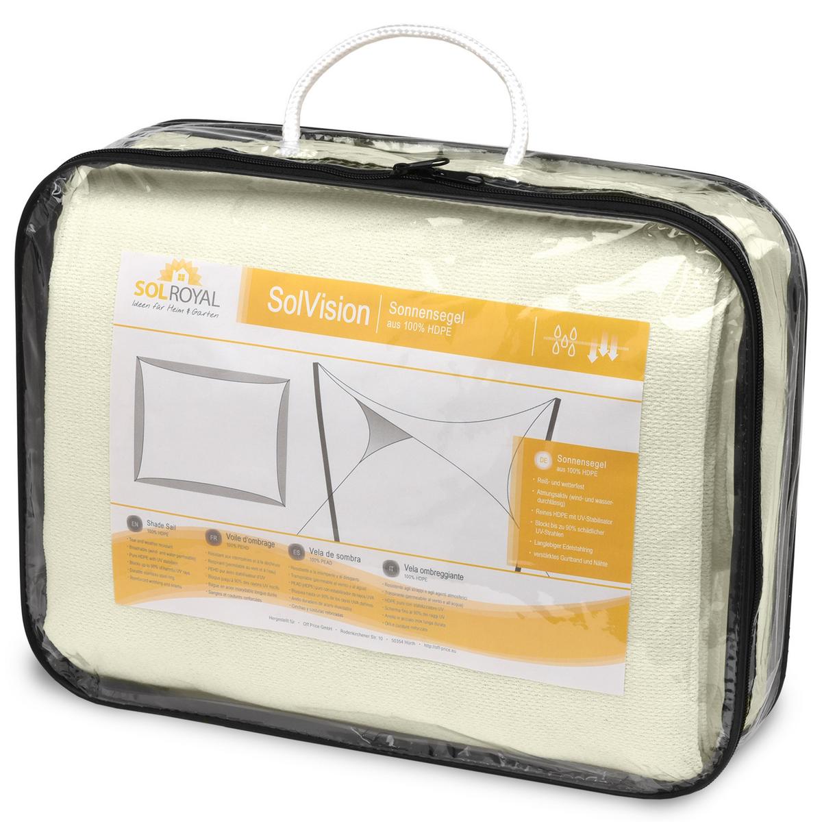 SONNENSEGEL SolVision HS9 200/200 cm rechteckig Creme HDPE - Creme, Kunststoff (200/200cm)