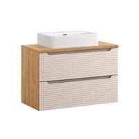 WASCHTISCH 90cm Mallory Beige und Holz - Braun, Holzwerkstoff (90/59.5/46cm) - Petits-meubles