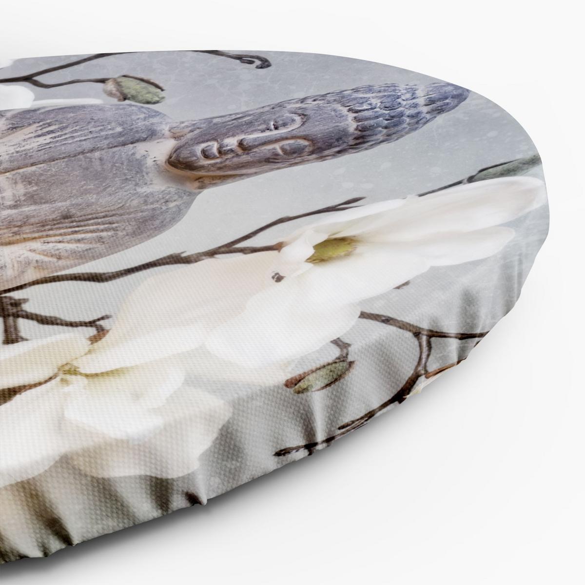 RUNDES BILD Grau 60/60 cm - Weiß/Grau, Textil (60/60cm) - KUNSTLOFT