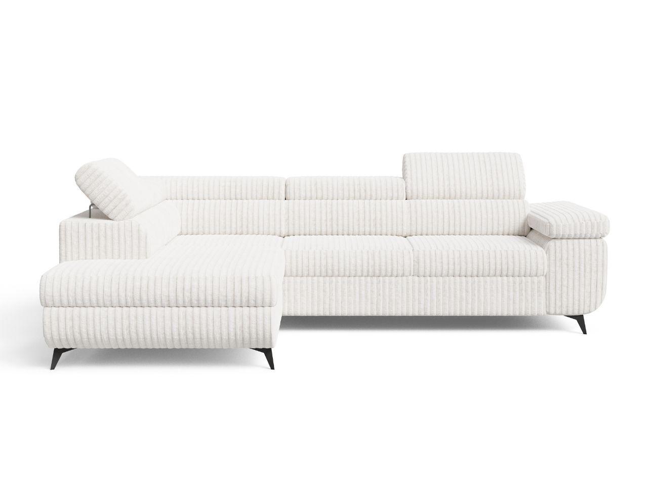 ECKSOFA Argon Creme Links - Creme/Schwarz, Holz/Textil (255/190cm) - Graingold