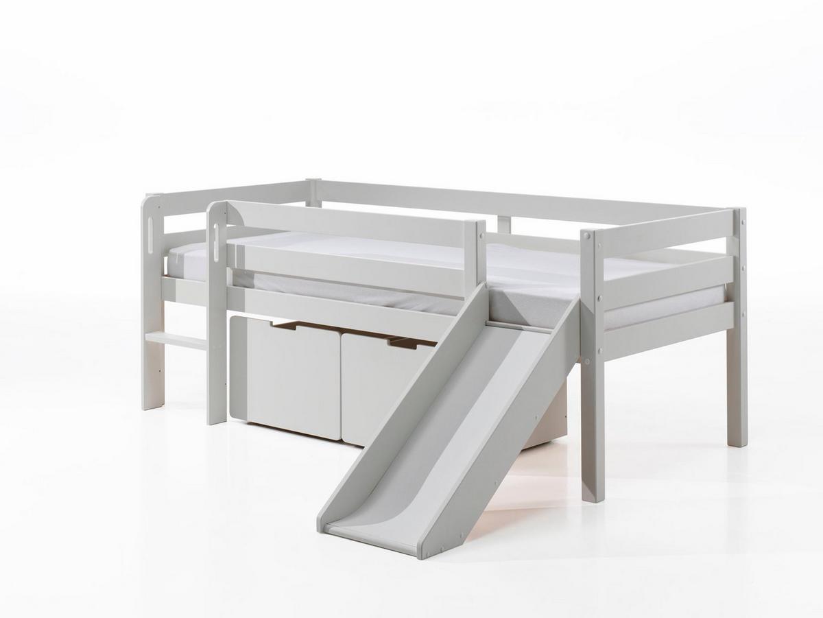 KOJENBETT mit Rutsche Karolina 208x83x175 aus Massivholz in Weiß - Weiß, Holz (90/200cm) - 58aufmkessel