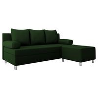 SCHLAFSOFA Dover mit Polsterhocker - Chromfarben/Grün, Holz/Kunststoff (192/86/80cm) - MIRJAN24