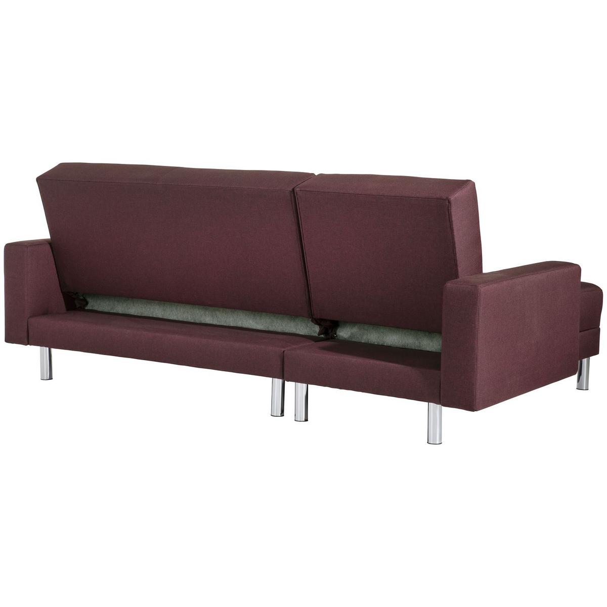 FUNKTIONSSOFA mit Hocker Katryna Flachgewebe burgund - Bordeaux, Kunststoff (144/92/230cm) - 58aufmkessel