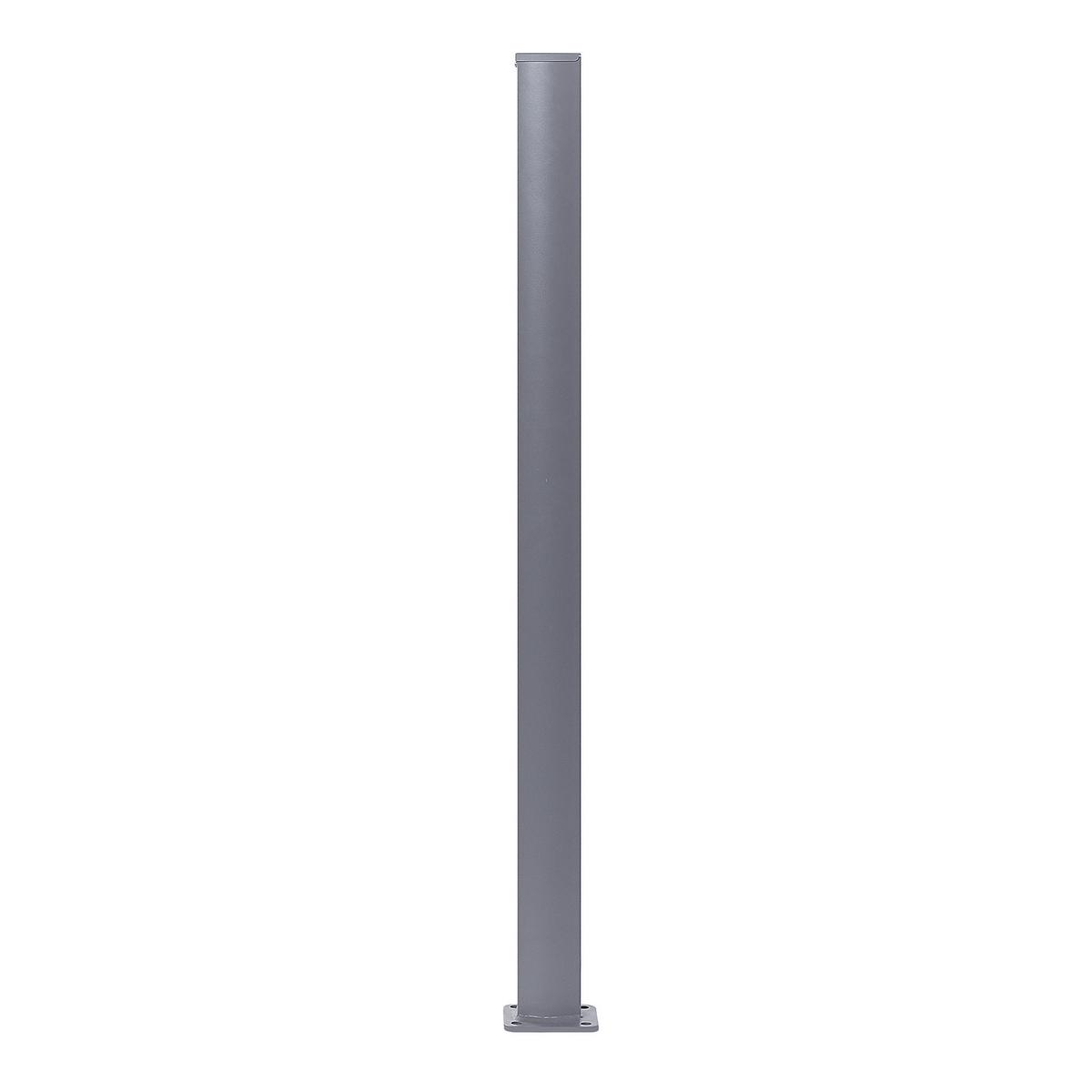 SEITENMARKISE graphitgrau ausziehbar 160/300 cm Dorio - Silberfarben/Graphitfarben, Kunststoff (305/160/9cm) - Beliani