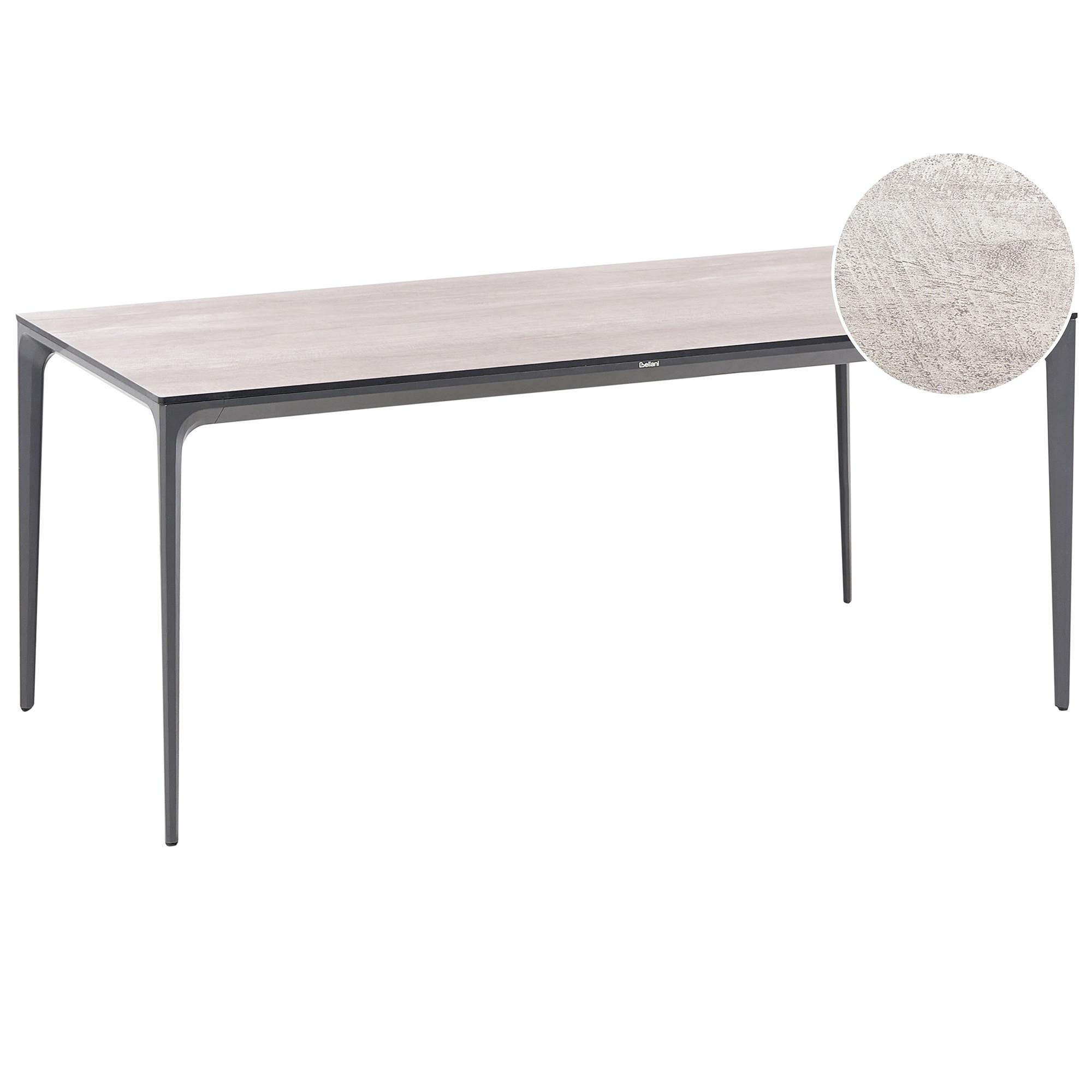 GARTENTISCH 180/90 cm Holzoptik Hellgrau Sovareto - Dunkelgrau, Kunststoff (180/90/75cm) - Beliani