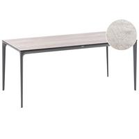 GARTENTISCH 180/90 cm Holzoptik Hellgrau Sovareto - Dunkelgrau, Kunststoff (180/90/75cm) - Beliani