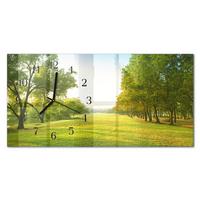 WANDUHR aus Glas 60x30 cm - Das Grün der Natur - Grün, Glas (60/30/0.4cm) - TULUP