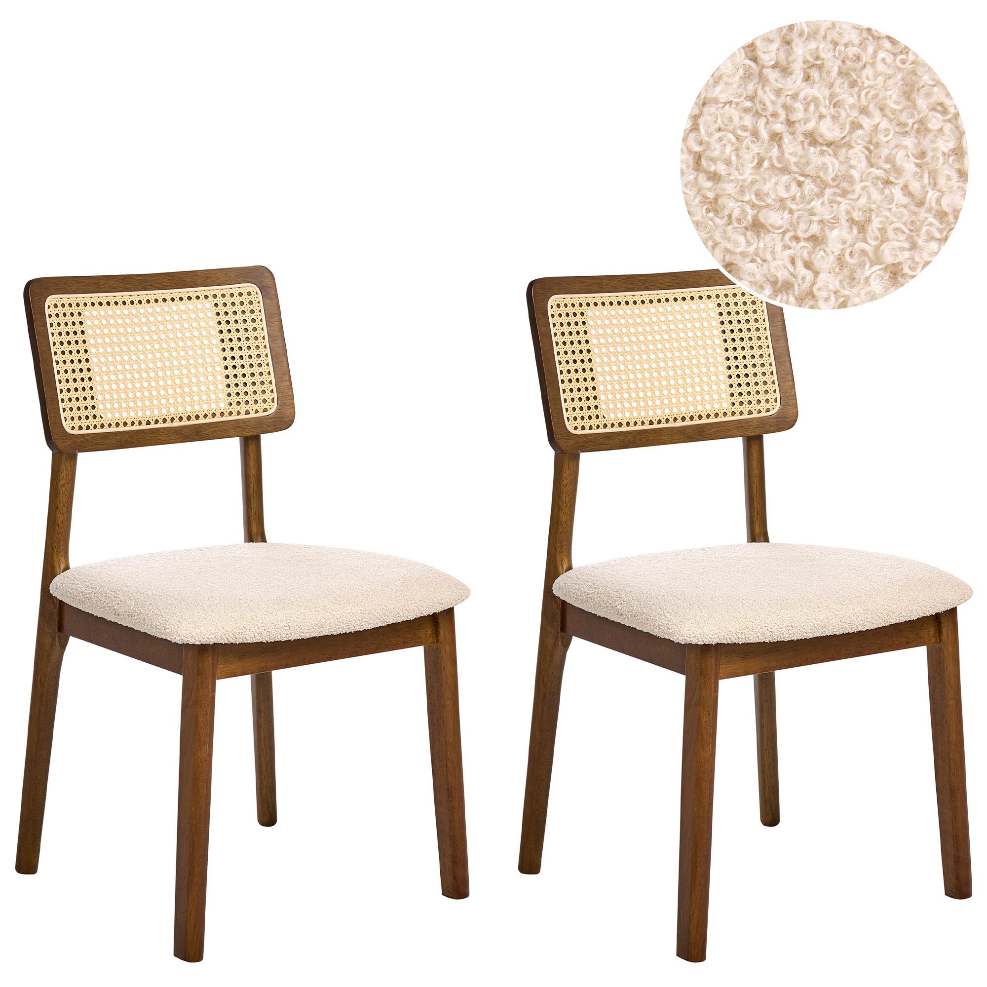 ESSZIMMERSTUHL 2er-Set Holz Braun/Hellbeige Embar - Beige, Holz (50/86/52cm) - Beliani