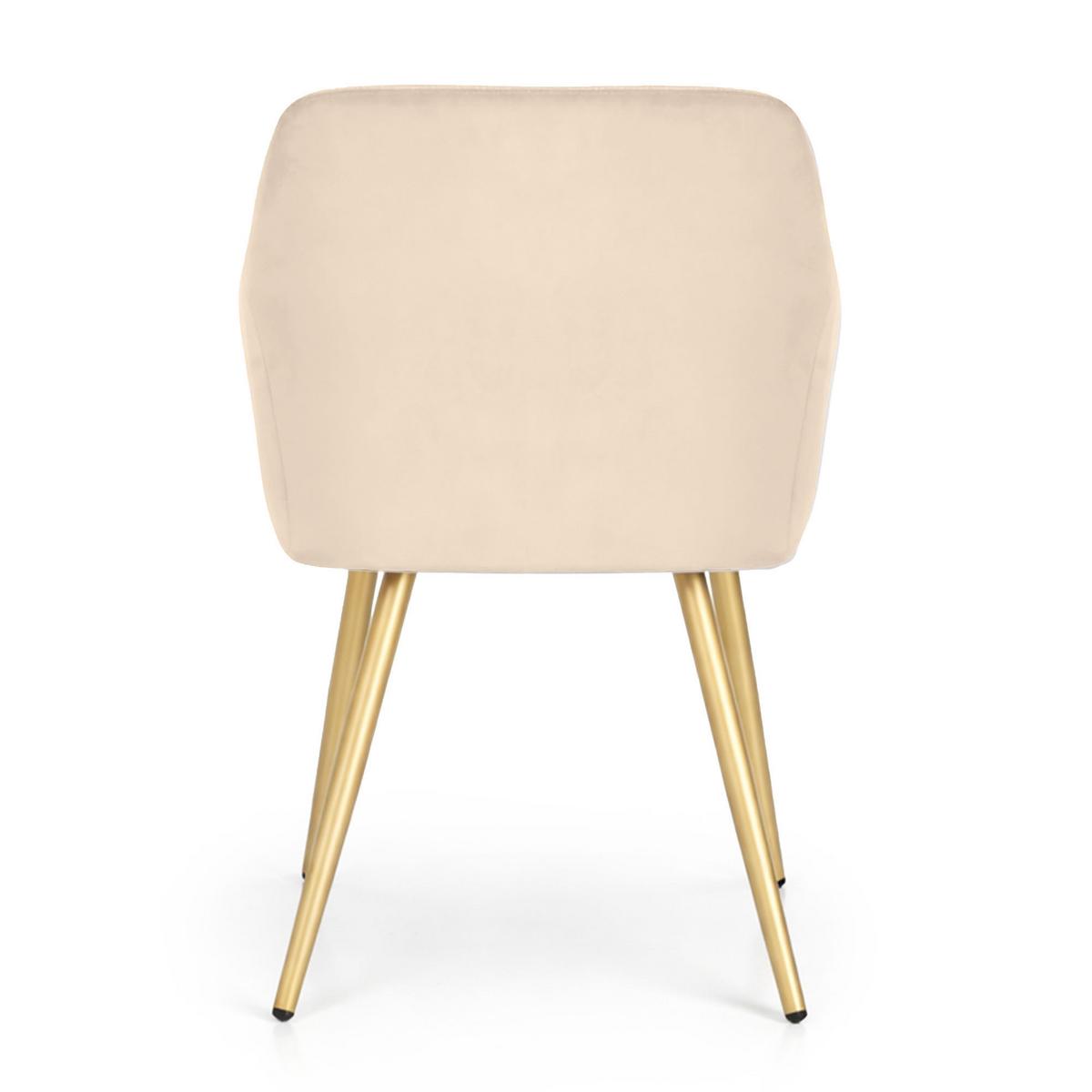 POLSTERSTUHL 4er Set, Metallbeine Beige, Gold 54,5/83/58 - Beige, Textil (55/83/51cm) - RAUMHIRSCH FURNITURE