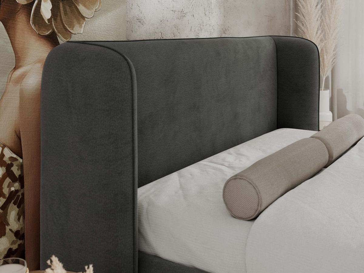 POLSTERBETT EMORA CLASSIC DUO 160/200 - Dunkelgrau Velvet - Multipocket-Matratze - Dunkelgrau, Textil (160/200cm) - MKS