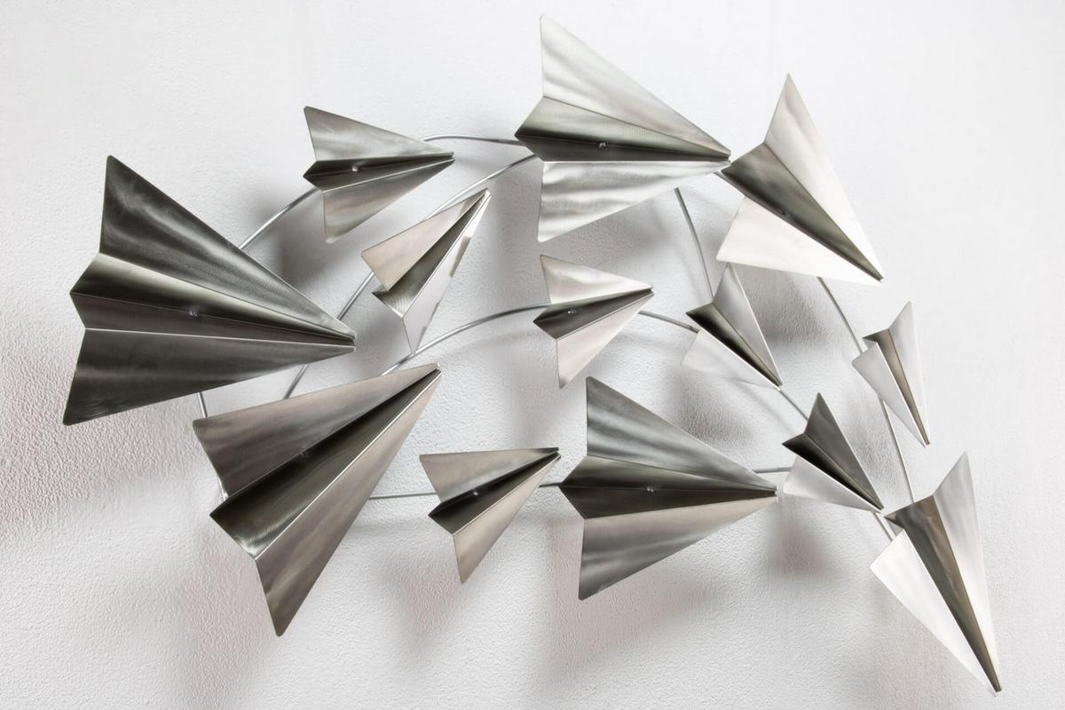 WANDDEKO Silber 126/54 cm - Silberfarben, Metall (3.75/54/5cm) - KUNSTLOFT