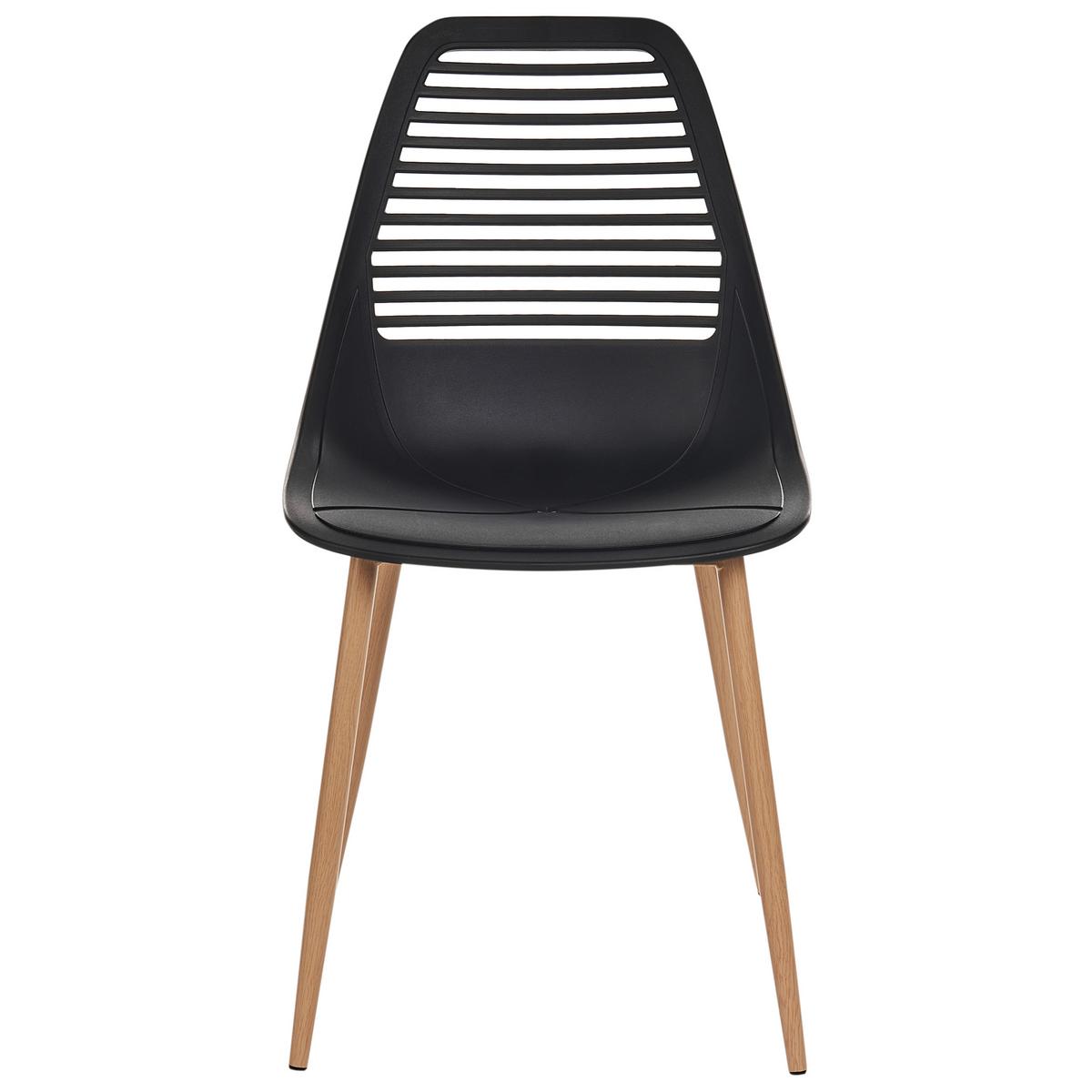 ESSZIMMERSTUHL 4er-Set Schwarz Montello - Schwarz/Braun, Kunststoff (46/84/54cm) - Beliani