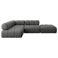 ECKSOFA modulares Sofa Favio-L1 - 285x190x70 cm Dunkelgrau Velours - Dunkelgrau, Holzwerkstoff/Textil (285/190cm) - ALTDECOR